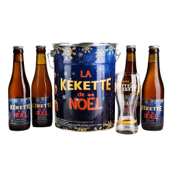 Bière de Noël 8% 4x33cl avec seau + 1 verre