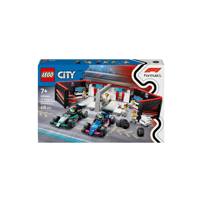 City garage de F1 et voitures Mercedes AMG et Alpine 60444 dès 7 ans