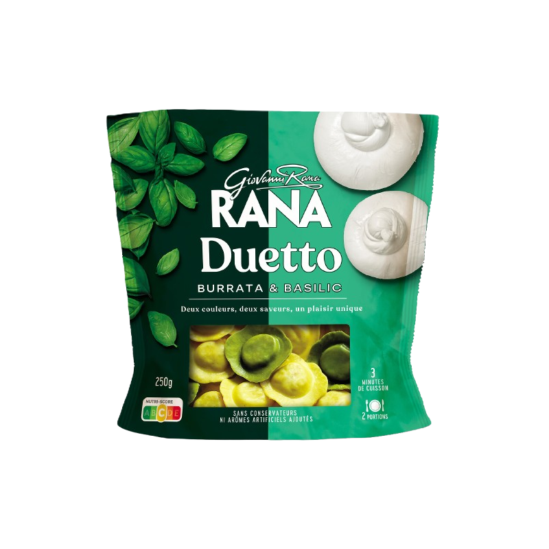 Pâtes farcies duetto ravioli burrata et basilic 250g
