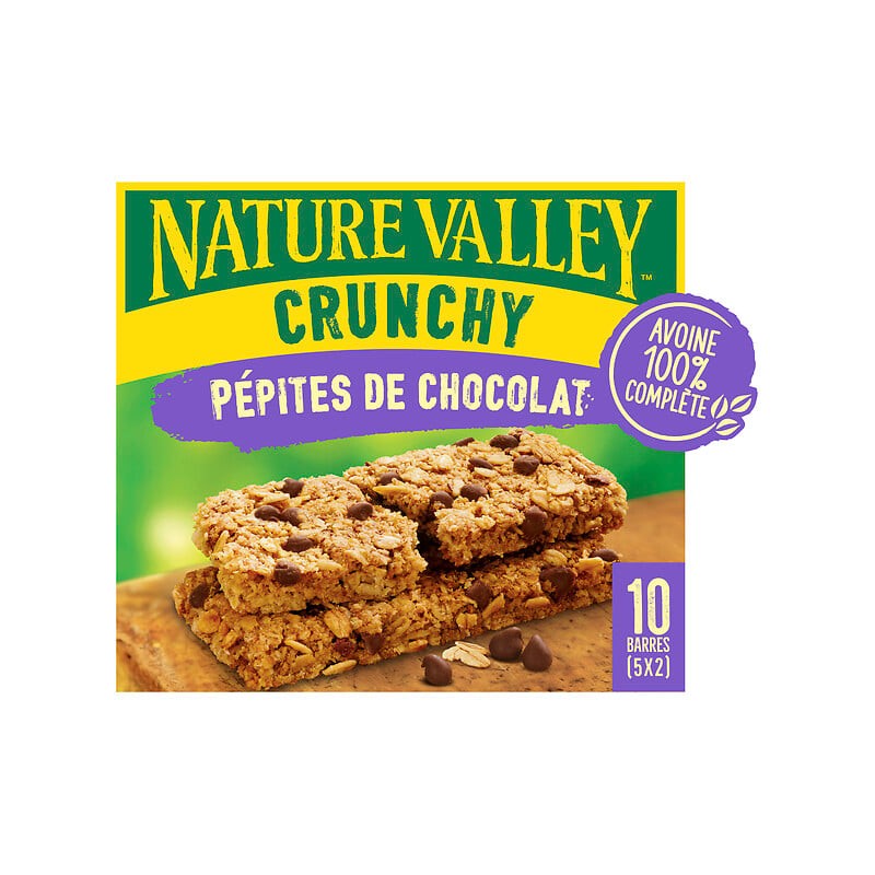 Barres de céréales crunchy aux pépites de chocolat 5x42g