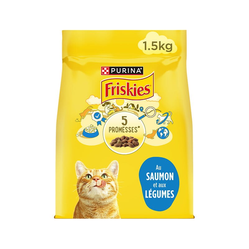 Croquettes au saumon et aux légumes pour chat adulte 1.5kg
