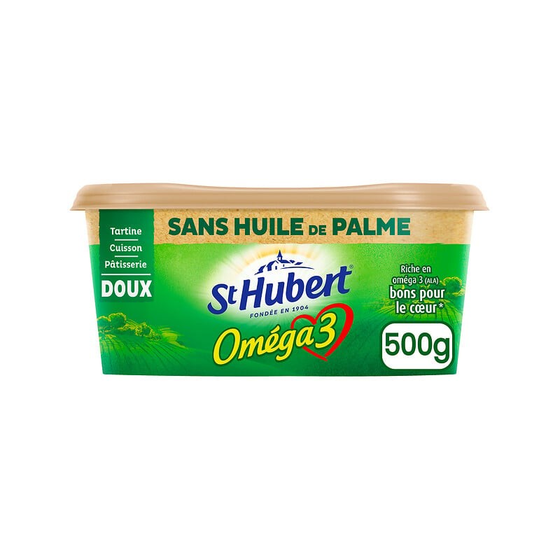 Margarine oméga 3 doux tartine et cuisson sans huile de palme 500g