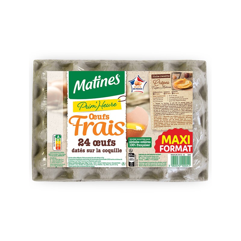 Oeufs frais prim'heure de poules élevées au sol x24