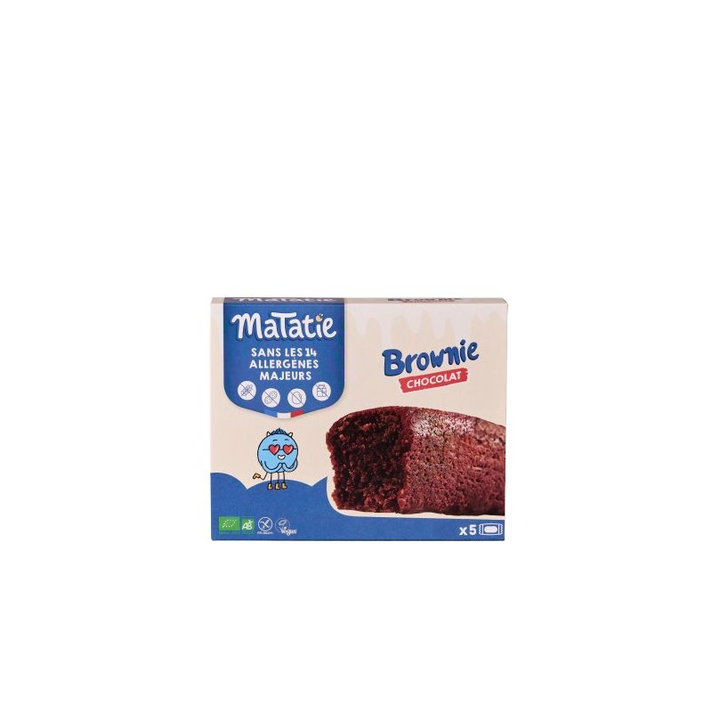 Brownie chocolat bio sans allergènes majeurs x5 155g