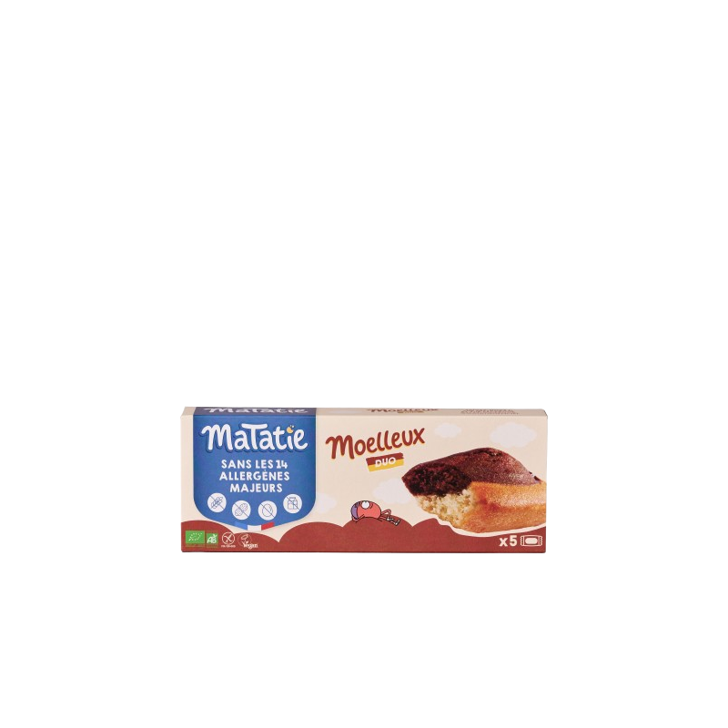 Gâteau moelleux duo bio sans allergènes majeurs x5 135g