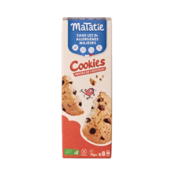 Cookies aux pépites de chocolat bio sans allergènes majeurs x8 160g