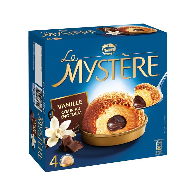 Mystère dessert glacé vanille coeur chocolat x4 308g