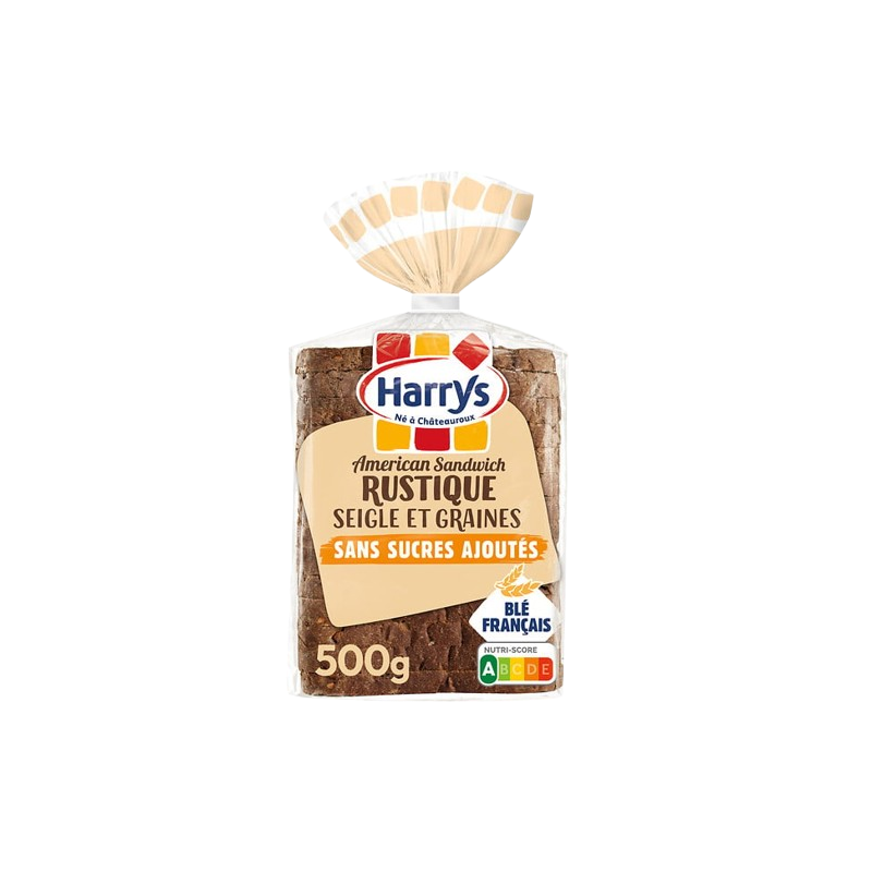 Pain de mie American sandwich rustique seigle et graines 14 tranches 500g