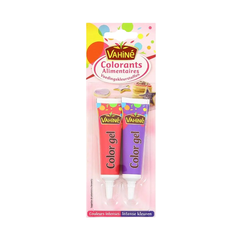 Colorants alimentaires en gel rose et violet 2x10g