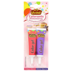 Colorants alimentaires en gel rose et violet 2x10g