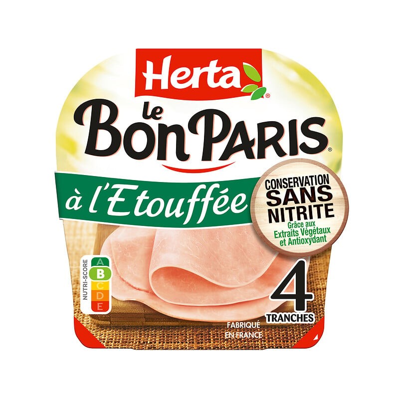Le bon Paris Jambon cuit à l'étouffée sans nitrite x4 140g