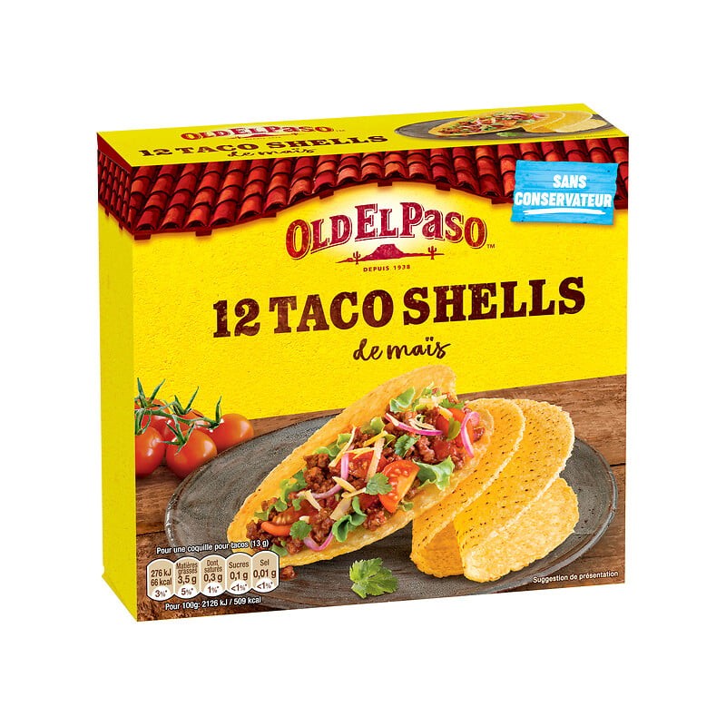 Taco shells de maïs sans conservateur x12 156g
