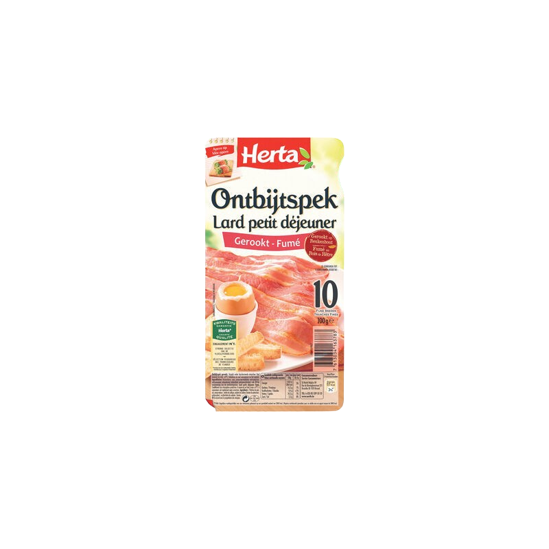 Lard petit déjeuner fumé x10 100g