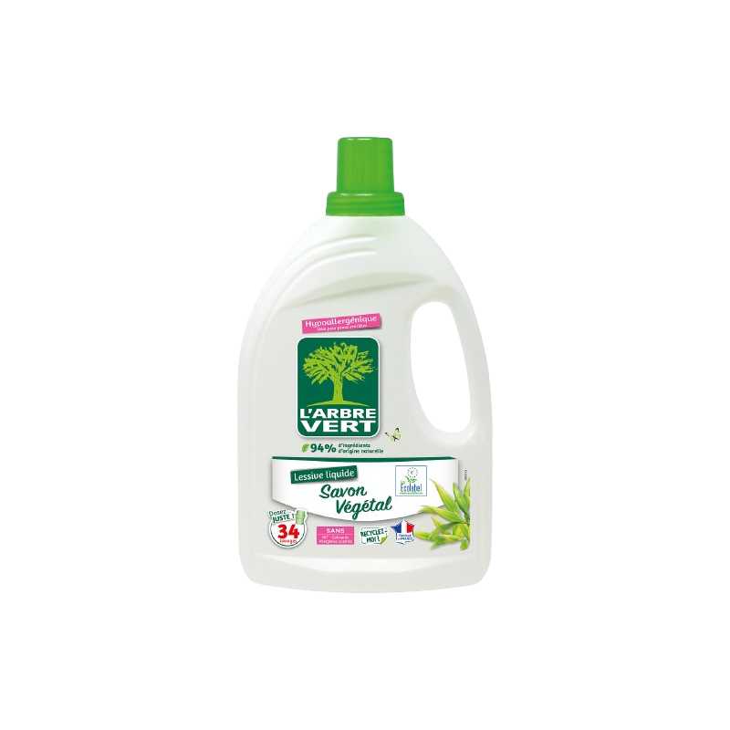 Lessive liquide hypoallergénique au savon végétal 1.53l