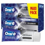 Dentifrice 3D white avec charbon 2x75ml