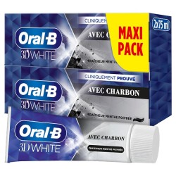 Dentifrice 3D white avec charbon 2x75ml