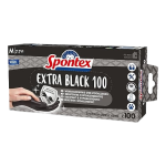 Gants jetables taille M 7-7 1/2 extra black x100