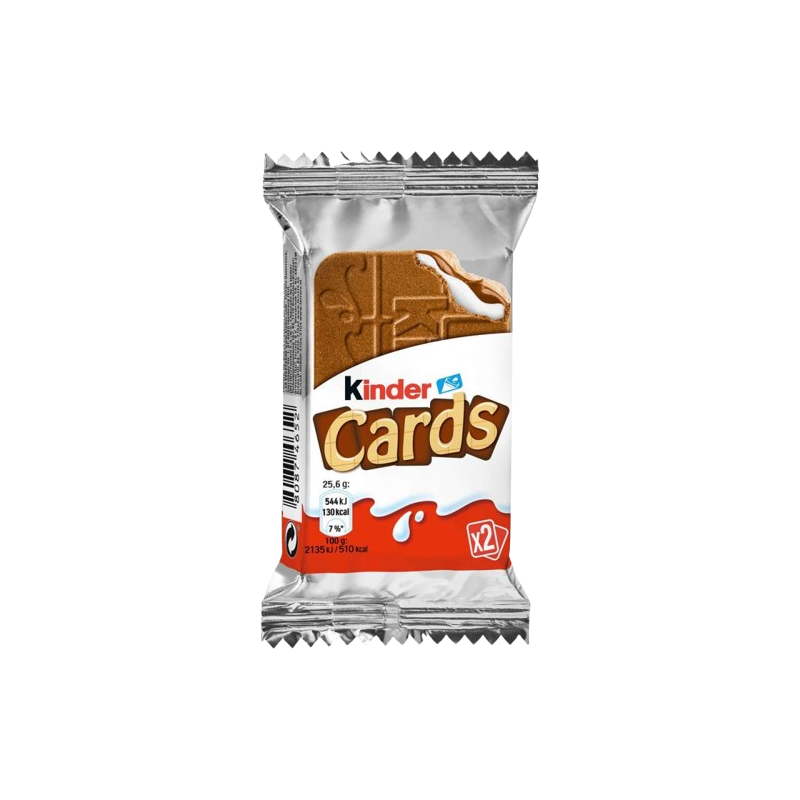 Gaufrettes cards nappées de chocolat x1