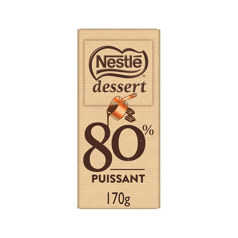 Tablette de chocolat noir 80% puissant 170g