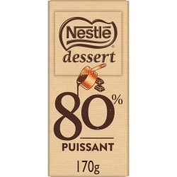 Tablette de chocolat noir 80% puissant 170g