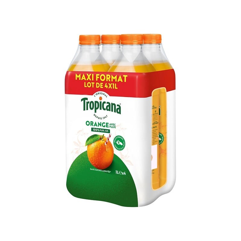 Jus d'orange pressée avec pulpe 4x1l