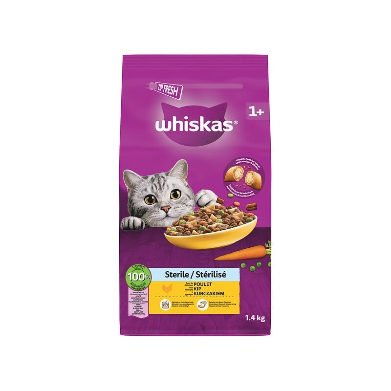 Croquettes au poulet pour chat adulte stérilisé 1.4kg