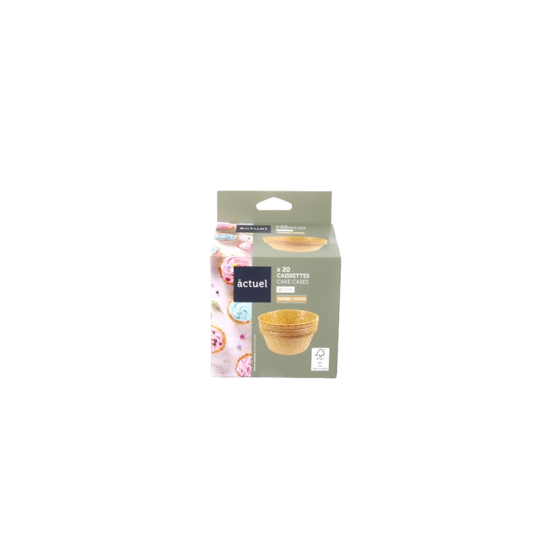 Caissettes papier naturel 7cm x20
