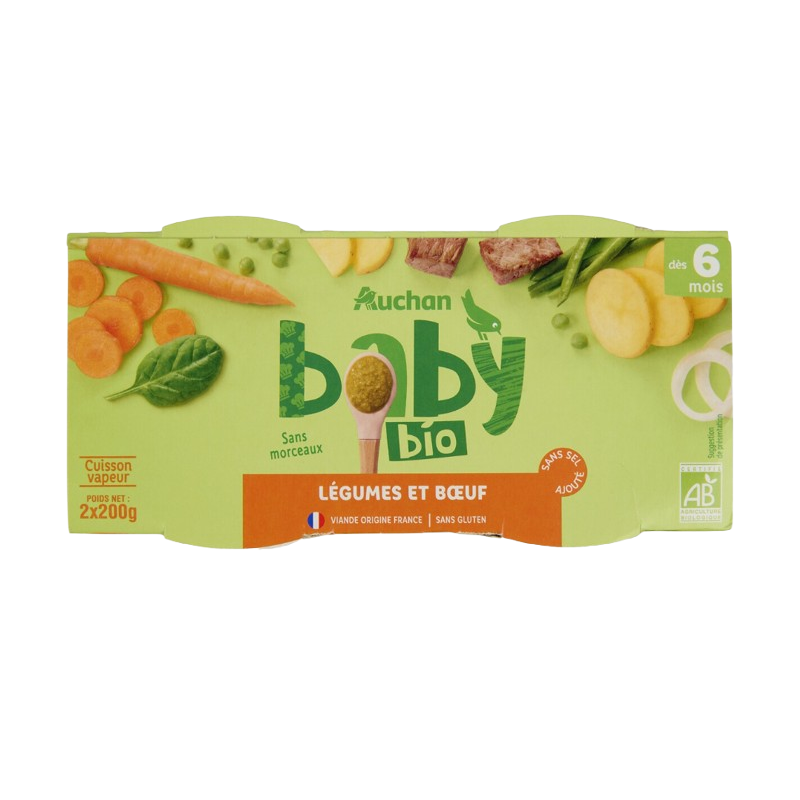 Légumes et boeuf dès 6 mois 2x200g
