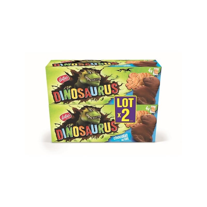 Biscuits dinosaurus nappés au chocolat au lait 450g