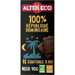 Tablette de chocolat noir 100% cacao bio République Dominicaine 90g