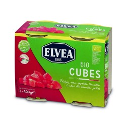 Cubes de tomates pelées bio 2x400g