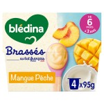 Yaourts brassés bébé mangue pêche dès 6 mois 4x95g
