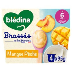 Yaourts brassés bébé mangue pêche dès 6 mois 4x95g