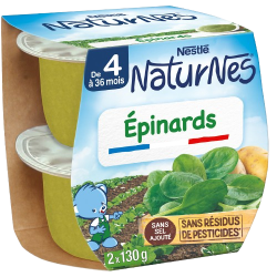 Bol épinards dès 4 mois sans sel ajouté 2x130g