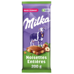 Tablette de chocolat au lait aux noisettes entières 200g