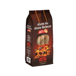 Allume feu laine de bois pour cheminée et barbecue x40