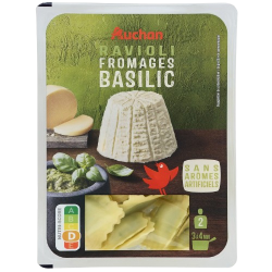 Pâtes farcies ravioli fromages basilic 250g