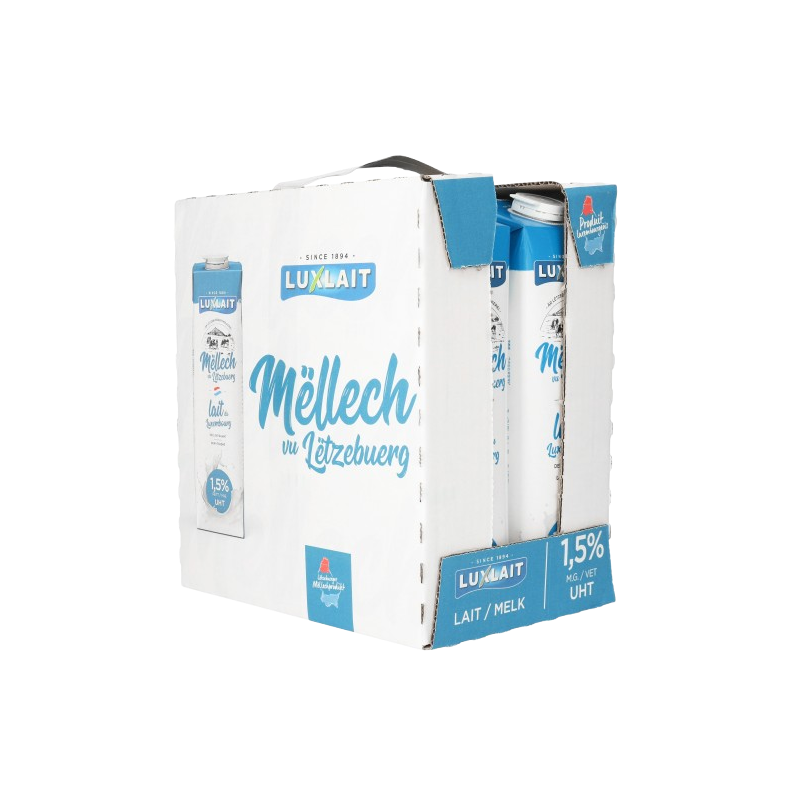 Lait UHT demi écrémé 1.5%MG 6x1l