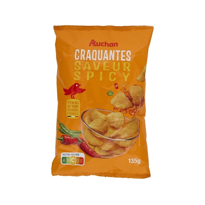 Chips ondulées craquantes saveur épicé 135g