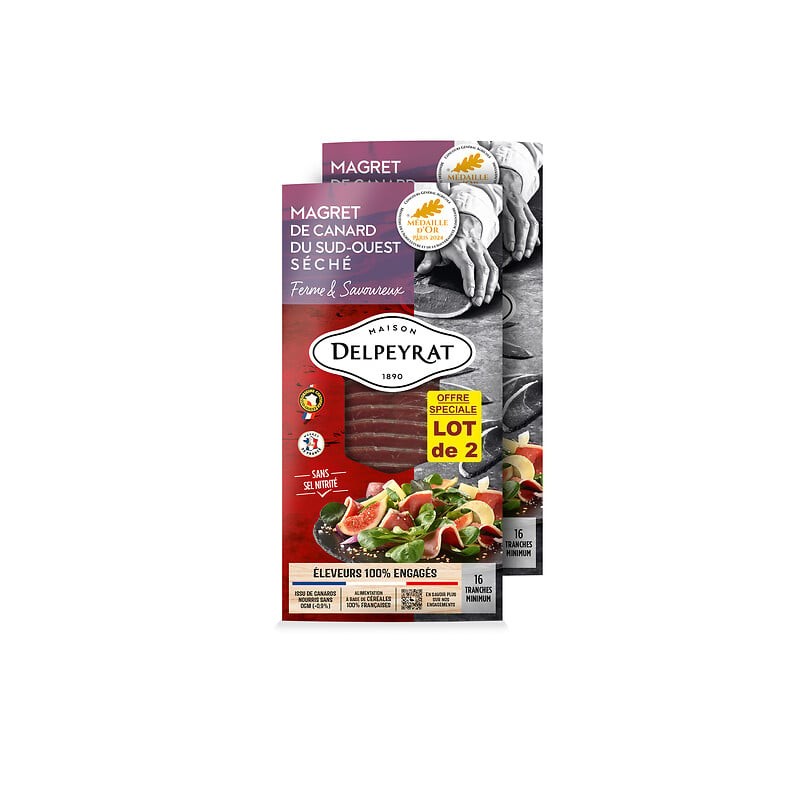 Magret de canard du Sud Ouest séché 2x16 tranches 2x70g
