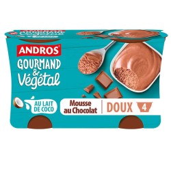 Gourmand et végétal Mousse au chocolat doux au lait de coco 4x55g