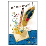 Carte pensées 17x12cm un petit mot plume + enveloppe x1