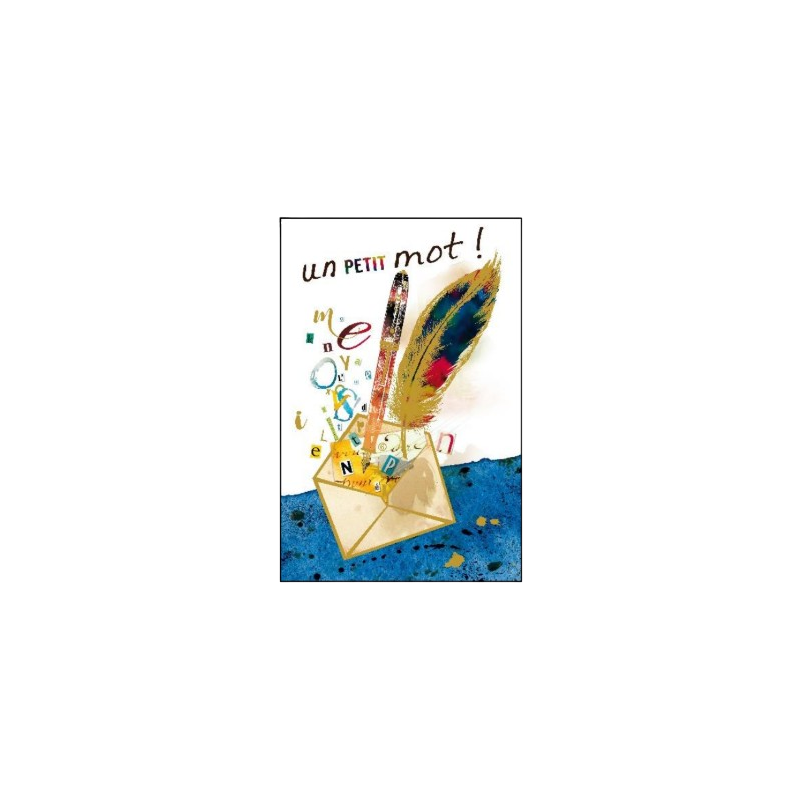 Carte pensées 17x12cm un petit mot plume + enveloppe x1