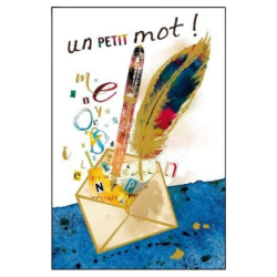 Carte pensées 17x12cm un petit mot plume + enveloppe x1
