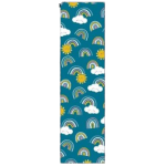 Papier cadeau bleu et motifs arc en ciel 2mx70cm