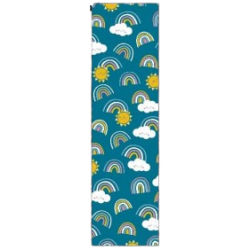 Papier cadeau bleu et motifs arc en ciel 2mx70cm