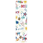 Papier cadeau blanc motifs festif 2mx70cm