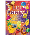 Cartes invitation 21x12cm let's party x6