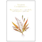 Cartes condoléances 17x12cm feuillages x6