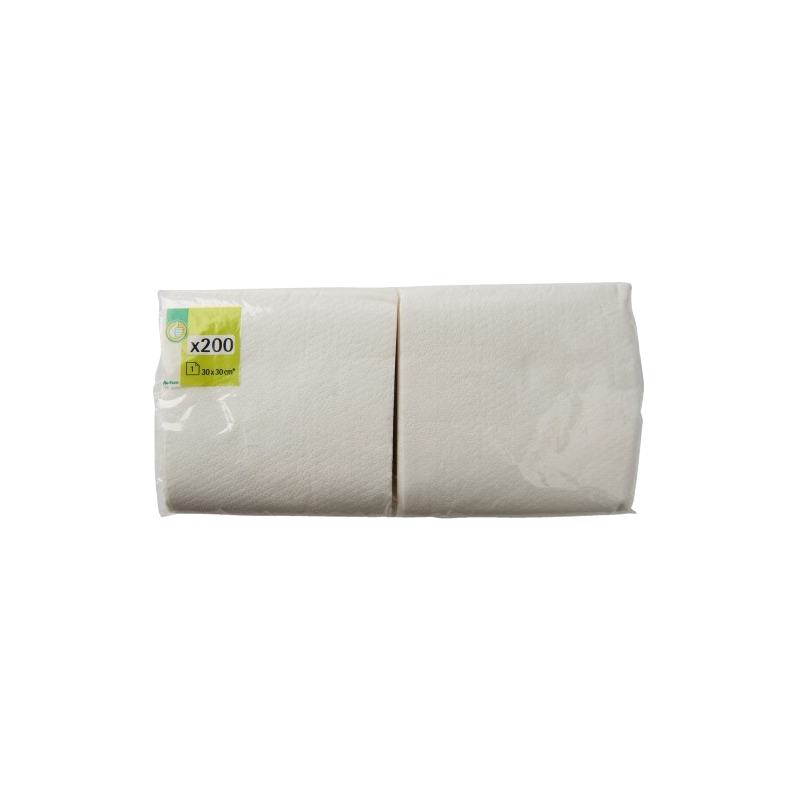 Serviettes en papier 30x30cm simple épaisseur blanc x200